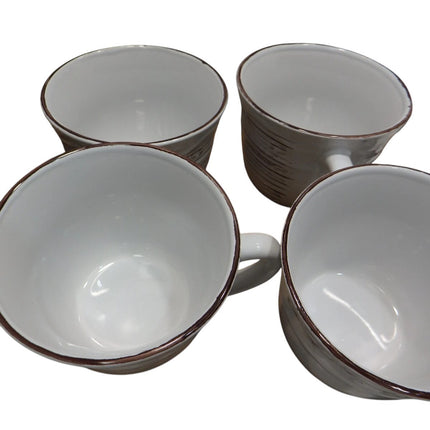 Pfaltzgraff Trellis White 16-Piece Dinnerware Set, Service for 4, Distressed Whi