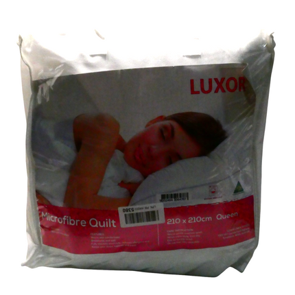 Luxor 800GSM Ultra Soft Microfibre Quilt Queen, 210 x 210cm