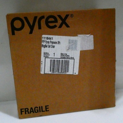 Pyrex Smart Essentials Glass Mixing Bowls, (3-Piece Set) 946mL, 1.4L and 2.3L