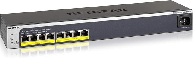 NETGEAR GS408EPP ProSafe+ Easy-Mount 8-Port Gigabit Ethernet Web Managed Switch