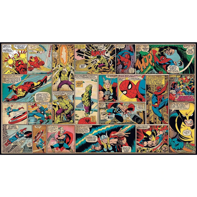 RoomMates JL1290M Ultra-Strippable Marvel Classics Comic Panel Mural, 6-Feet x 1