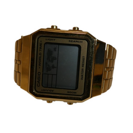 Casio Digital Gold Stainless Steel World Time Watch A500WGA-9DF