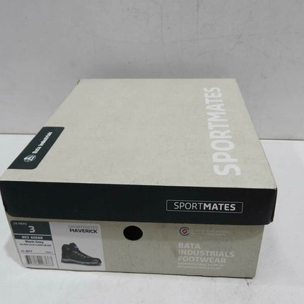 Bata Sportmates Maverick Black/Grey Safety Shoe, UK Men 3