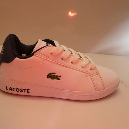 Lacoste Kid's Graduate 0721 1 SUC Sneaker, White/Navy, 11 US