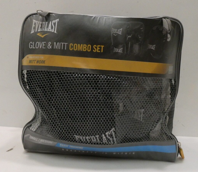Everlast Glove and Mitt Combination Pack, Black, Small/Medium