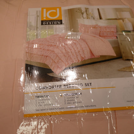 Intelligent Design Cozy Comforter Casual Waterfall Multi Layer Ruffle All Season