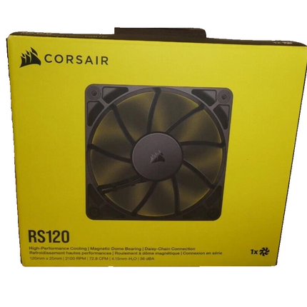 CORSAIR RS120 120mm PWM Fan – Daisy-Chain Connection – Low-Noise – Magnetic Dome