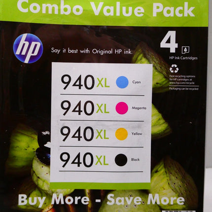 2 x HP Genuine 940XL Value Pack Ink 4 Pack