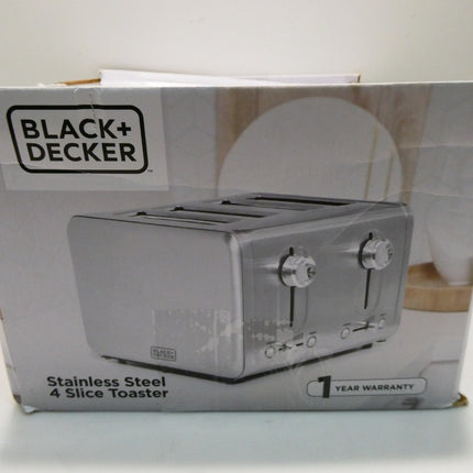 Black + Decker BD4250 Toaster 4 Slice, Stainless Steel