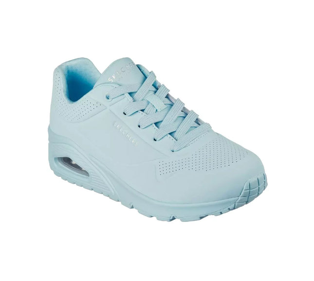 Skechers Women's Uno - Stand On Air Sneaker, Light Blue, US 9.5