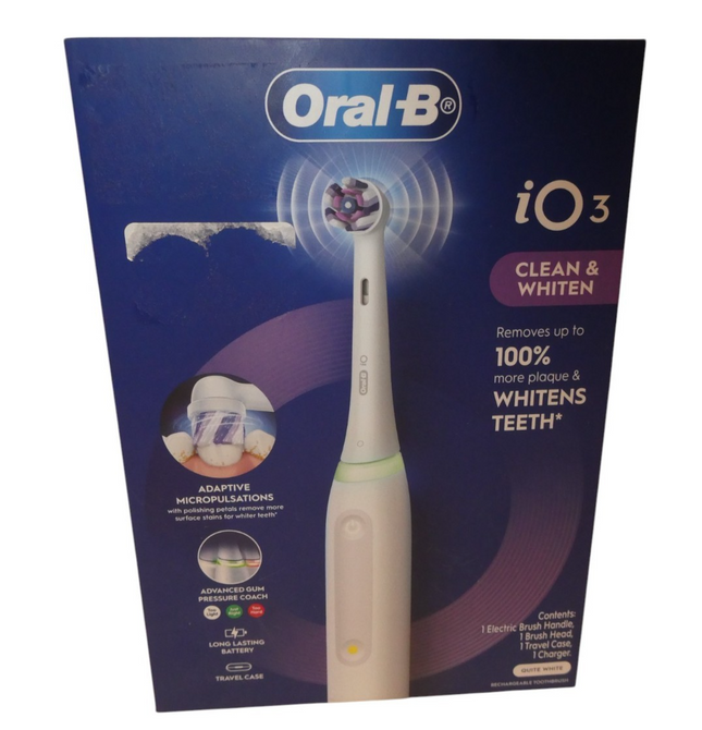 Oral-B iO Series 3 Electric Toothbrush with (1) Brush Head, Rechargeable, White