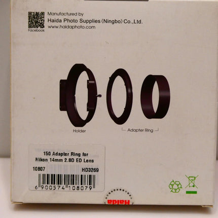 Haida Adapter Nikon 14mm 2.8ED Adaptor Nikon 14mm 2.8ED and Ring for 150 Series