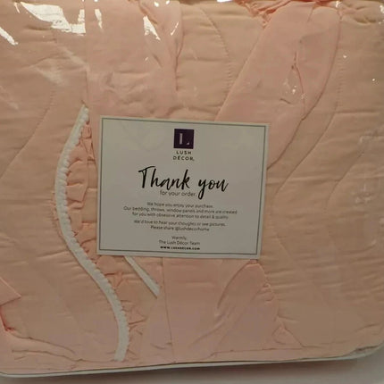 Lush Decor Kemmy Quilt - Ruffled Textured 3 Piece Full Queen Size Bedding Set, P