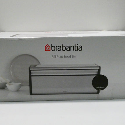 Brabantia 333484 Fall Front Large Bread Box, Matt Black