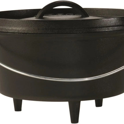 Lodge L10DCO3 Cast Iron Deep Camp Dutch Oven, Pre-Seasoned, 5-Quart
