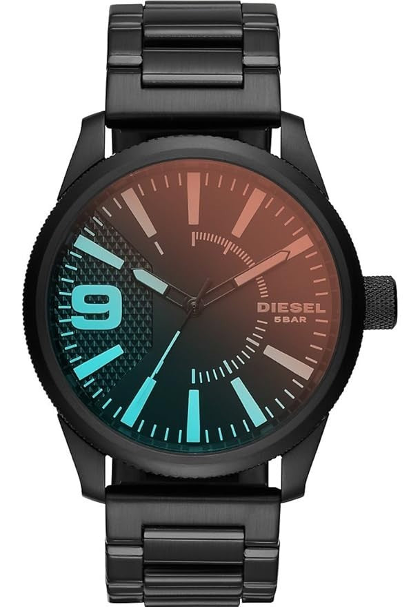 Diesel Stainless Steel Analog Black Dial Men Watch-Dz1844, Black Band