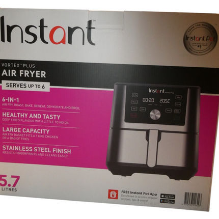 Instant Pot Vortex Plus Air Fryer XXL, Stainless Steel, 5.7L, 1.8kg Capacity