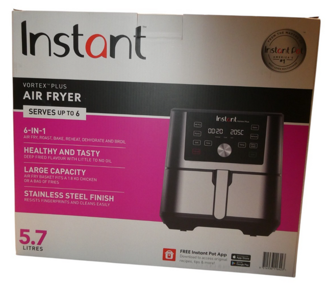 Instant Pot Vortex Plus Air Fryer XXL, Stainless Steel, 5.7L, 1.8kg Capacity