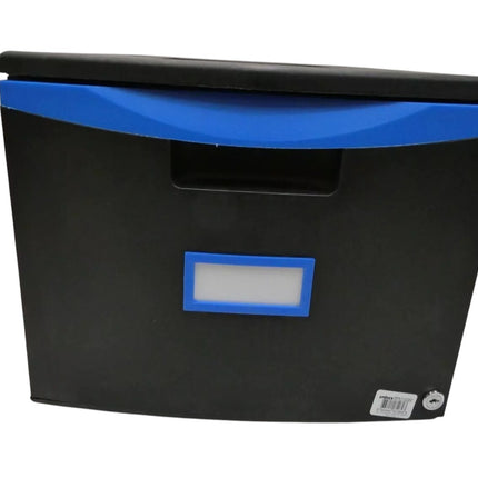 Storex 61269U01C File Cabinet, 1-Drawer, Black/Blue