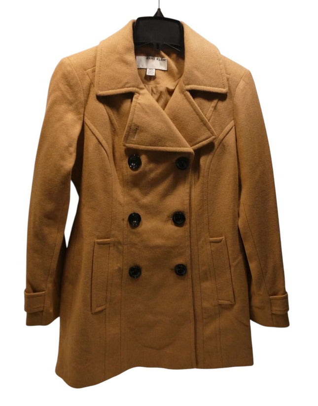 Anne Klein Women's Classic Double Breasted Coat, Camel, X-Small