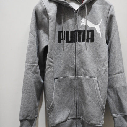 PUMA ESS+ 2 Col FZ Hoodie Fleece, Small Gray Heather