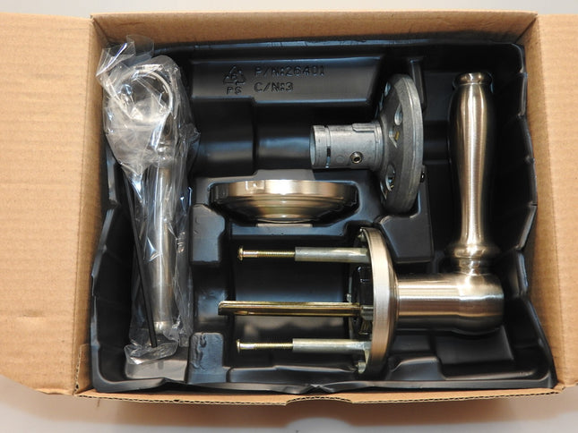 Kwikset Ashfield Hall/Closet Lever in Satin Nickel