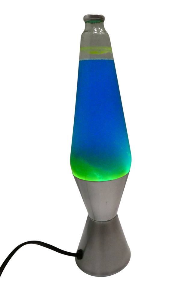 EOE Lava Table Lamp, 36 cm Height, Blue/Yellow