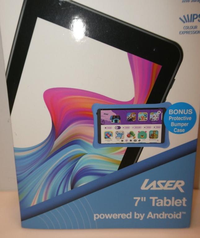Laser 7" Android 10 Tablet - Quad-Core, IPS Display, Bluetooth, Expandable Stora