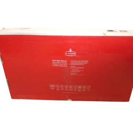 La Cuisine Cast Iron Skillet 10 in/26cm Round - Black