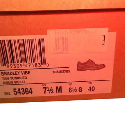 Clarks Men's Bradley Vibe Oxford, Tan Tumbled Leather, 7.5 US