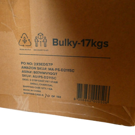 Easy Pet Stairs Ramp Ladder for Small Dogs and Cats Charcoal