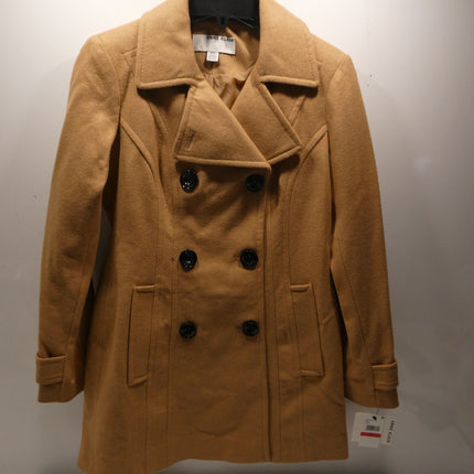 Anne Klein Women's Classic Double Breasted Coat, Camel, X-Small