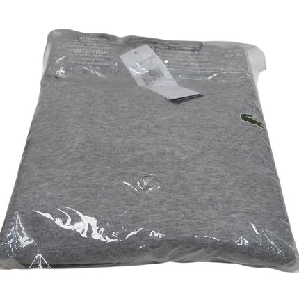 Lacoste Men's Hooded Pullover Sweatshirt, Silver Chine/Navy Blue, Size - XS