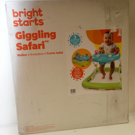 Bright Starts Giggling Safari Walker with Easy Fold Frame for Storage