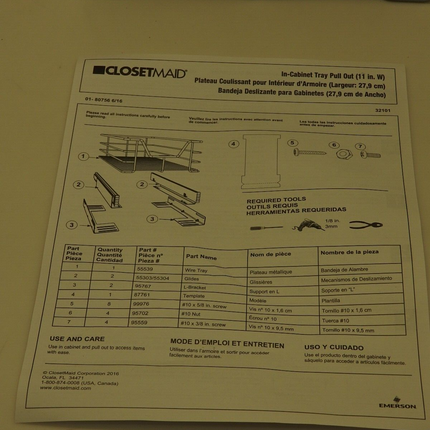 ClosetMaid 32101 Premium 11.5-Inch Wide Kitchen Single Tier Cabinet Pull Out Bas