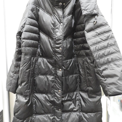 London Fog Women's Plus-Size Mid-Length Faux-Fur Collar Down Coat with Hood - 1X