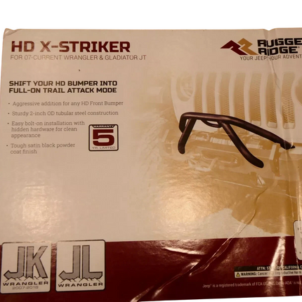 Rugged Ridge HD Bumper X-Striker Bar | Textured Black, Steel | 11540.61