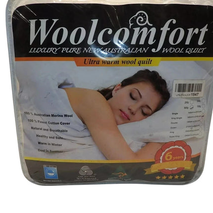 Australian Made Washable Merino Wool Quilt/Doona/Duvet 500GSM  King Single