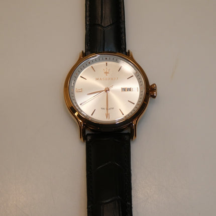 MASERATI Men's 'Epoca' Quartz Stainless Steel and Leather Fashion Watch, Color:B