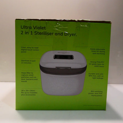 New Beginnings BPA-Free 2-in-1 UV Steriliser and Dryer, Compact & Silent, Fits u