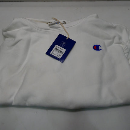 Champion Women's Reverse Weave Cropped Cut-Off Hoodie, White, Large