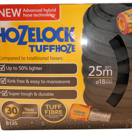 Hozelock 8125 8000 Tuffhoze Hybrid Garden Hose