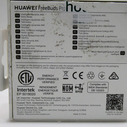 Huawei Freebuds Pro Active Noise Cancellation Earbuds, Creamic White - T0003C