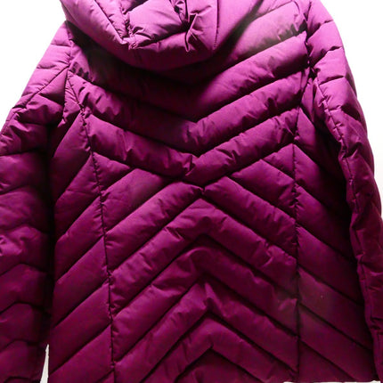 Nautica Women's Short Stretch Lightweight Puffer Jacket with Removeable Hood, L