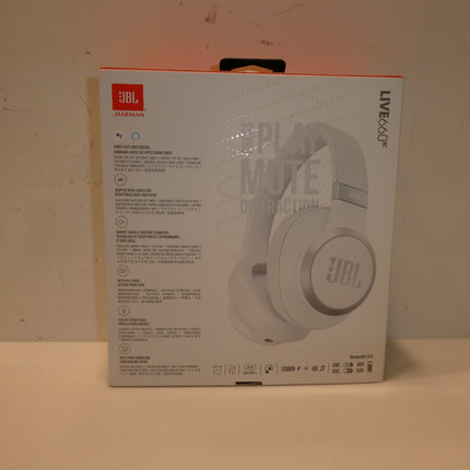 JBL Live 660NC Wireless Bluetooth Over-ear Noise-cancelling Headphones - White