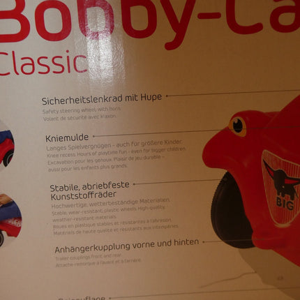 Big Bobby Classic Running Car Toy W 300 x H 380 x D 580 mm, Red