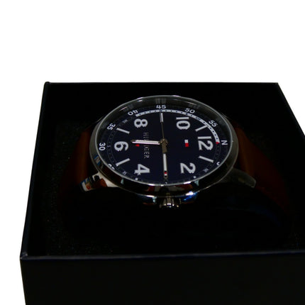 Tommy Hilfiger Table Brown Leather Navy Dial Men's Watch