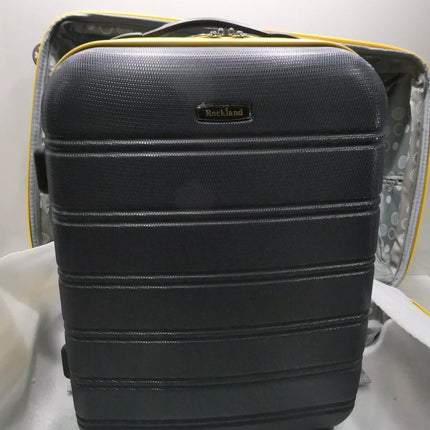 Rockland Melbourne Hardside Expandable Spinner Wheel Luggage, Navy, 2-Piece Set