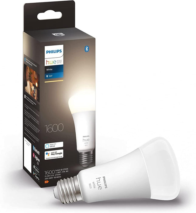 Philips Hue White A67 High Brightness 100W 1600 Lumens Smart Bulb with E27 Fitti