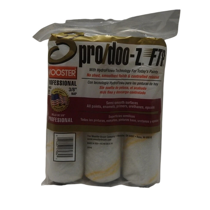 The Wooster Brush Company RR663-9 Pro Doo Z FTP Roller Cover 3/8-Inch Nap, 3-Pac